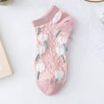 thumbnail image 6 of Zhengup 5 Pair Pink Cute Socks, Cottagecore 3D Floral Crew Socks for Women, Y2K Summer Soft Breathable Ankle Socks, 6 of 7