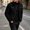 Black, variant on Mens Utility Jacket Standard Short Stand Collar Full Zip Outer Coat, Dual Zip Chest Compartments Side Slip Pockets for Weekend Errands Road Stops Army Green S
