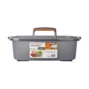 Casabella Cleaning Storage Caddy with Handle for 4-Gallon Rectangular Bucket, Graphite/Orange