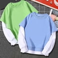 thumbnail image 5 of TIREOW Kid Boys Girls Trendy Crewneck Sweatshirts Two Piece Comfy Oversized Pullover with White Lined Baggy Casual Y2K Long Sleeve Sweatshirt Fall Winter Clothes, 5 of 5
