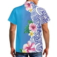 thumbnail image 3 of Garronmavis Hawaiian Hibiscus Couple Matching Outfit Men's Short Sleeve Shirt Personality Beach Tops Plus Size and Women's Button Up Shirt Summer Hawaiian Outfits, 3 of 8