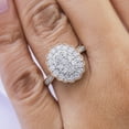 thumbnail image 4 of AFFY 1 Carat Moissanite Diamond Milgrain Cluster Engagement Ring for Women 14K Rose Gold over Silver-8, 4 of 7