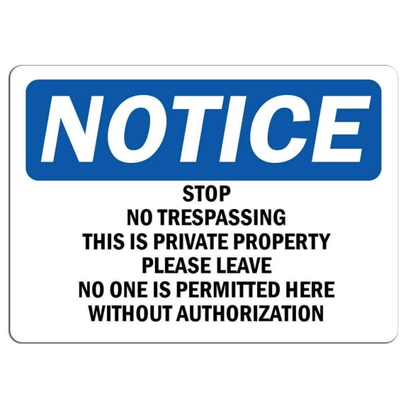 Traffic & Warehouse Signs - Notice - Stop No Trespassing This is Private Property Sign - Weather Approved Aluminum Street Sign, 0.04 Thickness - 10" X 7"
