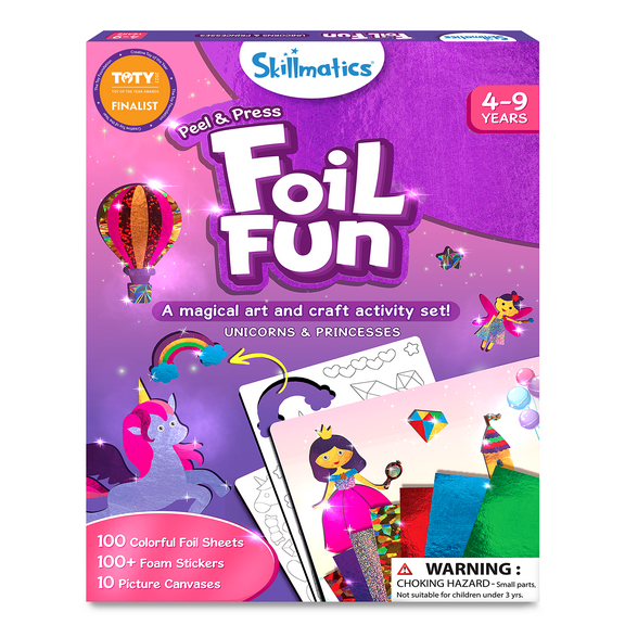 Skillmatics Foil Fun Unicorns & Princesses No Mess Craft Kit, (100  Piece Art Set)