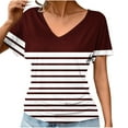 thumbnail image 2 of fatyb Womens Summer Tops V Neck Casual T Shirts Printed Short Sleeve Side Ruched Summer Blouses for Women, 2 of 6