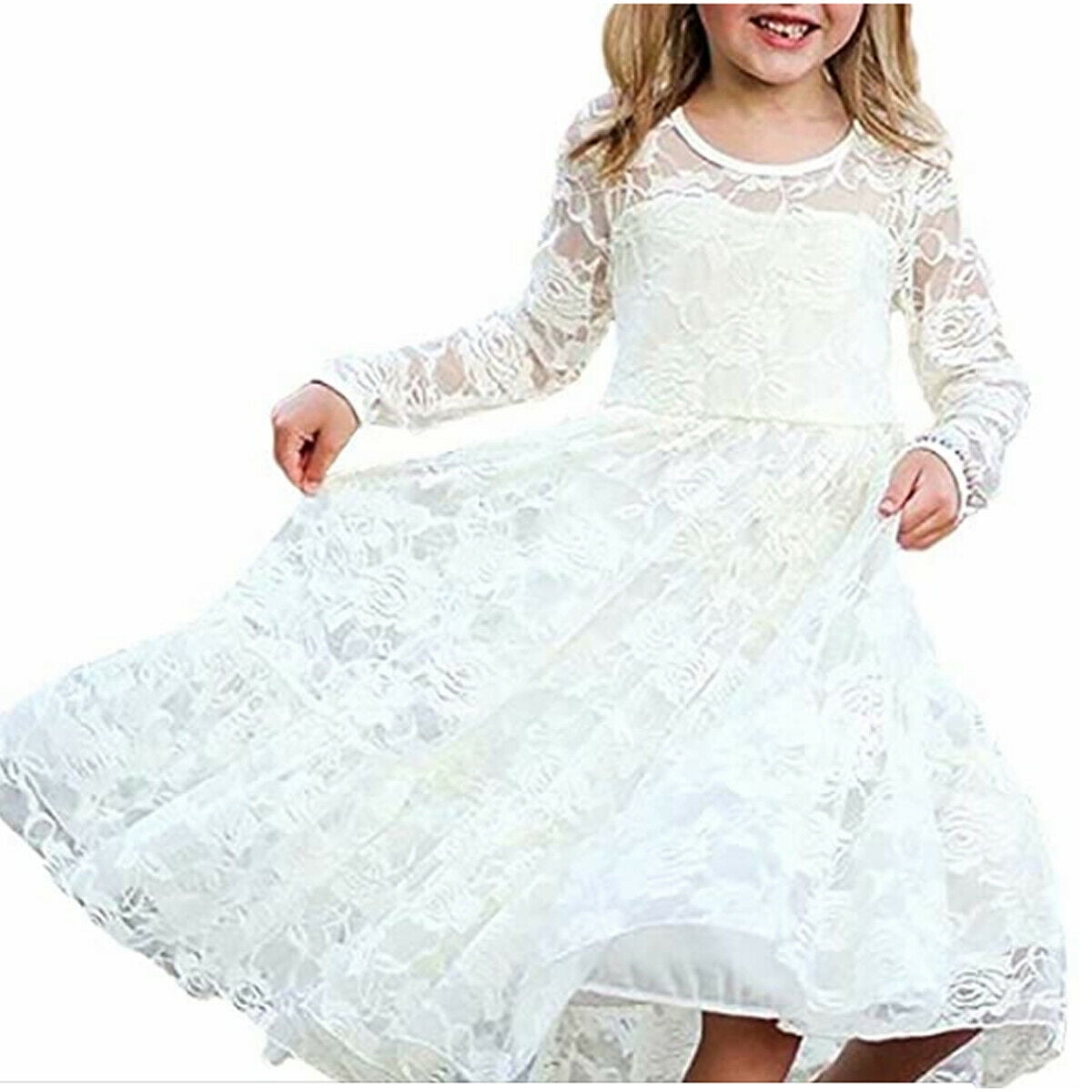 long sleeve baptism dress