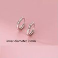 thumbnail image 2 of EOEMY Genuine 925 Sterling Silver Solid Bow Deco Hoop Huggie Earrings Ear Piercing-Rose Gold, 2 of 6