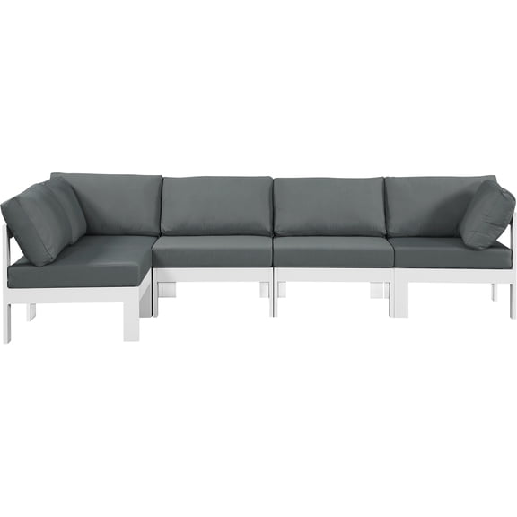 Meridian Furniture Nizuc Grey Outdoor Patio Modular Sectional
