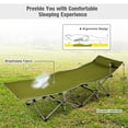 thumbnail image 6 of Costway Folding Camping Cot Heavy-Duty Outdoor Cot Bed w/ Side Storage Pocket Green, 6 of 11