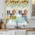thumbnail image 6 of Spring Dog Swag Valances for Windows, Kitchen Window Curtains Over Sink, Sunflower Daisy Botanical Yellow Ombre Window Treatment Curtains for Living Room/Bedroom Curtains 2 Panel Sets 36"x45", 6 of 8