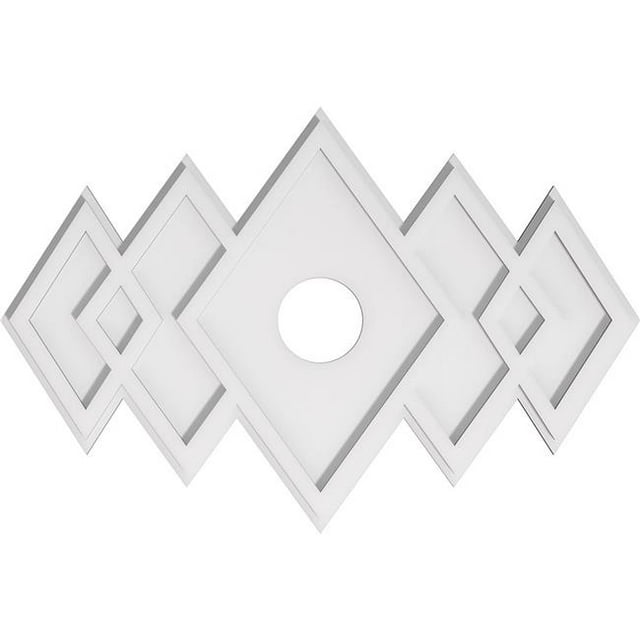 Ekena Millwork CMP30X20ZE-04000 4 in. ID x 9.25 in. Rectangle Zoe Architectural Grade PVC Contemporary Ceiling Medallion