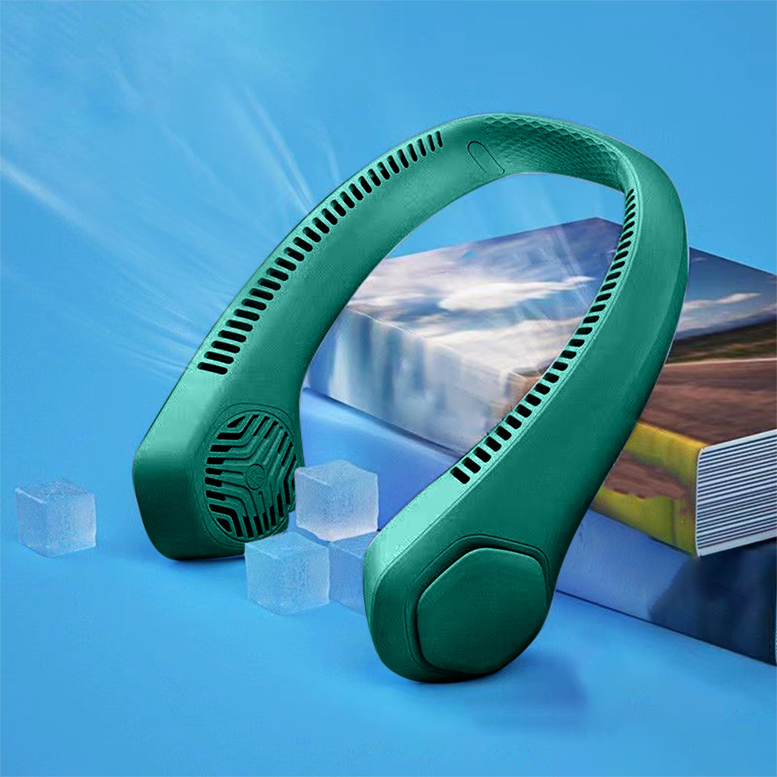 Tepsmf Portable Hanging Fan, Hands Free Bladeless Fan, Operated