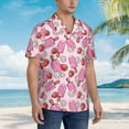 thumbnail image 5 of Xecao Strawberry Popsicle print Hawaiian shirt - a stylish short-sleeve button-down for men, perfect for casual beach and tropical outings., 5 of 9