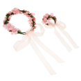 thumbnail image 4 of Diademas románticas de playa para mujer con coronas de flores para el cabello y novias Traje rosa, 4 of 7