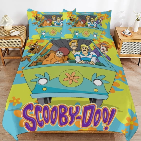 Comfortable Scooby Bedding 3 Pieces Set With Pillow Shams for All Seasons 90"x90"