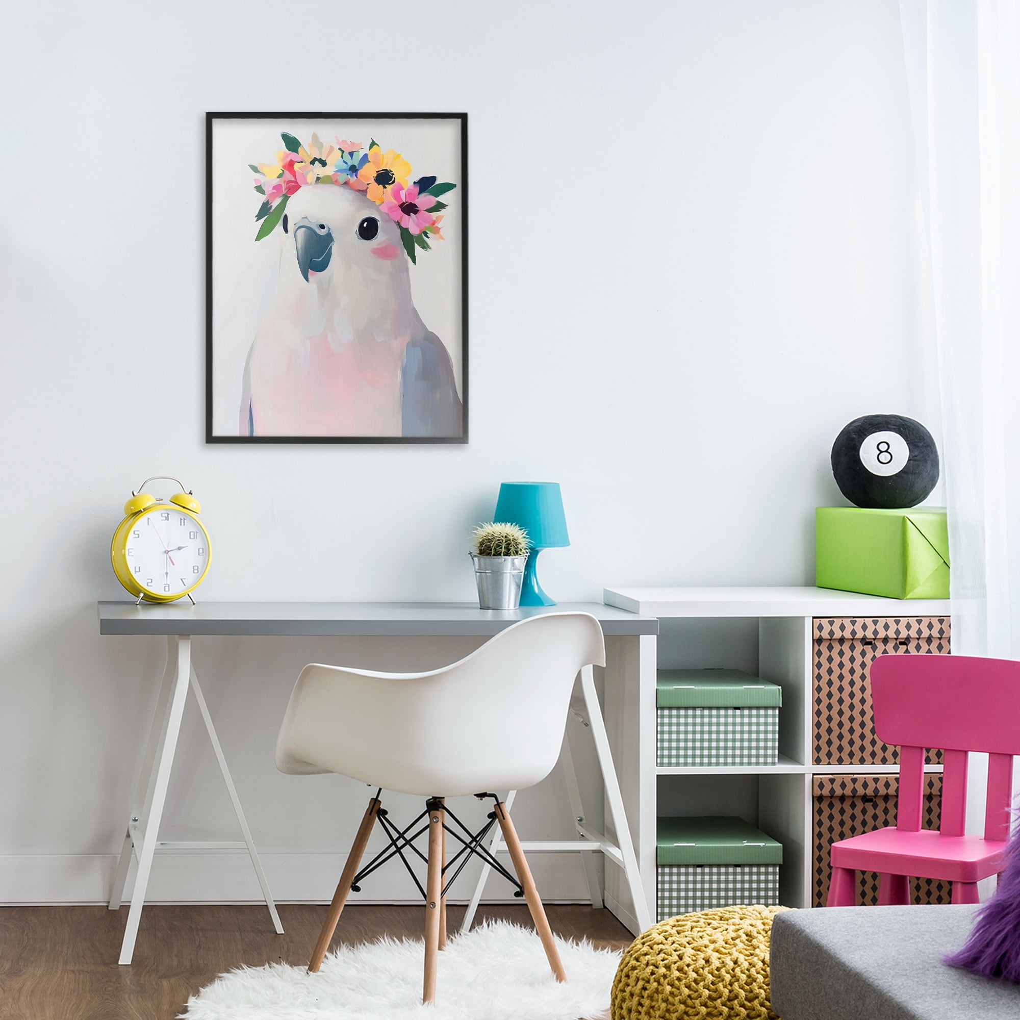 Stupell Industries Flower Crown Dove Black Framed Giclee Art, design by The Prints Vibe