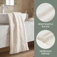 thumbnail image 2 of REGALWOVEN Jacquard Pattern Boho Decorative Hand Towels, 2 Pack Cotton Turkish Absorbent Soft Bathroom Towel Set White 13" x 29", 2 of 7