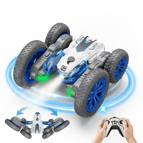 VILINICE Remote Control Cars, RC Car Stunt with LED Lights, 360° Double-Sided RC Car, Indoor/Outdoor Rechargeable Electric Toy Cars