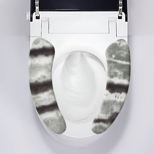 Almohadillas para asiento de inodoro Lisbinx, gruesas, cálidas y autoadhesivas, para invierno (1 par)