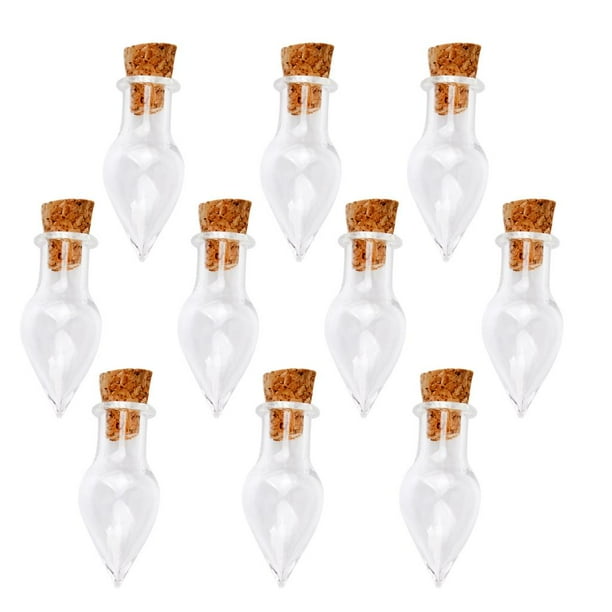 Tarros de corcho Zulema botellas de deseos Clear Tear Drop 10 piezas