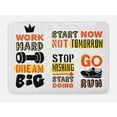 thumbnail image 1 of Fitness Bath Mat, Sports Affirmation Positive Quotes Motivational Typography Design Sneakers, Non-Slip Plush Mat Bathroom Kitchen Laundry Room Decor, 29.5 X 17.5 Inches, Orange Yellow Black, Ambesonne, 1 of 2