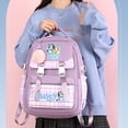 thumbnail image 2 of Bonita mochila Bluey con estampado de bingos, mochila escolar impermeable para estudiantes, gran capacidad, regalo de cumpleaños para niños, papelería para estudiantes, 2 of 3