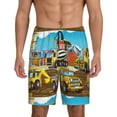 thumbnail image 2 of Daiia Different Construction Site Vehicles Mens Woven Stretch Pajama Short,Short Pajama Pants-Medium, 2 of 9