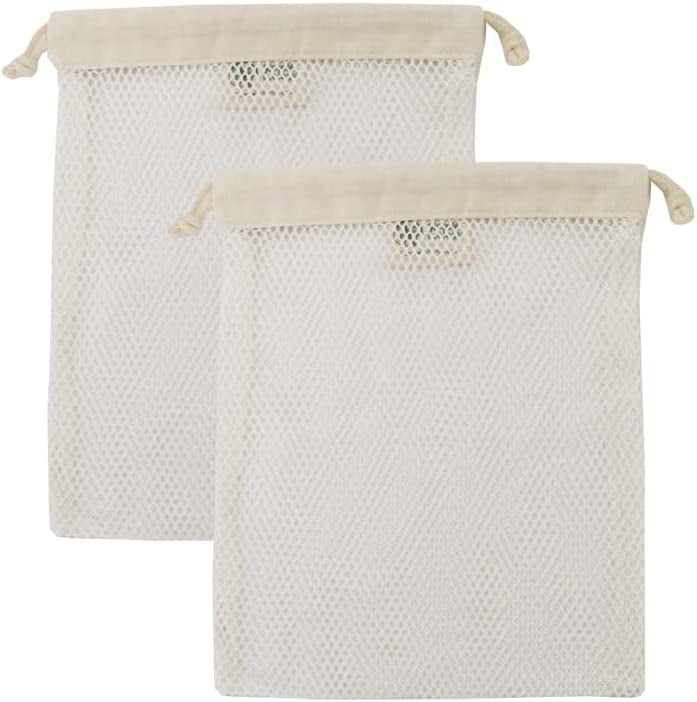 Organic Cotton Mesh Laundry Bag; Machine Washing Bags For Delicates