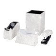 thumbnail image 1 of Bling Crystal - Portalápices Cuadrado De Diamante Hecho A Mano De Lujo, Grapadora, Tarjetero Y Dispensador De Cinta De Escritorio, Kit De Papelería De Oficina Para Niñas Y Mujeres De Moda (Blanco), 1 of 5