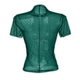 thumbnail image 5 of Womens Mesh Short Sleeve Layering Top Neck Dot Embroidery Sheer See Through Tee Shirt Blouse, 5 of 5