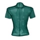 thumbnail image 5 of Top de manga corta de malla para mujer - Blusa transparente con cuello alto y bordado de lunares - Camiseta versátil informal/de fiesta - Tallas S-XL, 5 of 5