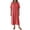 04# Red, variant on Women's Lapel Short Sleeve Snap Button Striped Hemp Sundress with Pockets Stretchable Loose Fit Casual S-3XL