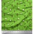 thumbnail image 1 of Soimoi Green Silk Fabric Pumpkin,Snake & Devil Cartoon Print Fabric by Yard 42 Inch Wide, 1 of 1