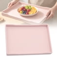 thumbnail image 3 of Plastic Fast Food Tray, Serving Trays for Party, Plastic Trays for Serving Food, Lightweight Cafeteria Trays, Durable Lunch Tray, Serving Platter, Stackable Dining Serving Plate,8.66×11.8 in,Pink, 3 of 6