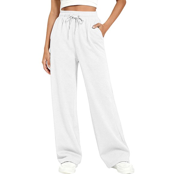 Pantalon de Survêtement Grand à Taille Élastique pour Femmes - Pantalon Basique Décontracté Ample pour l'Automne et les Usages Quotidiens
