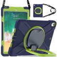 thumbnail image 3 of XYX Case for iPad Air 3 10.5 Inch 2019/iPad Pro 10.5 Inch 2017, 360 Degree Rotating Hand Grip Shockproof Cover with Shoulder Strap, NavyBlue Lime, 3 of 7
