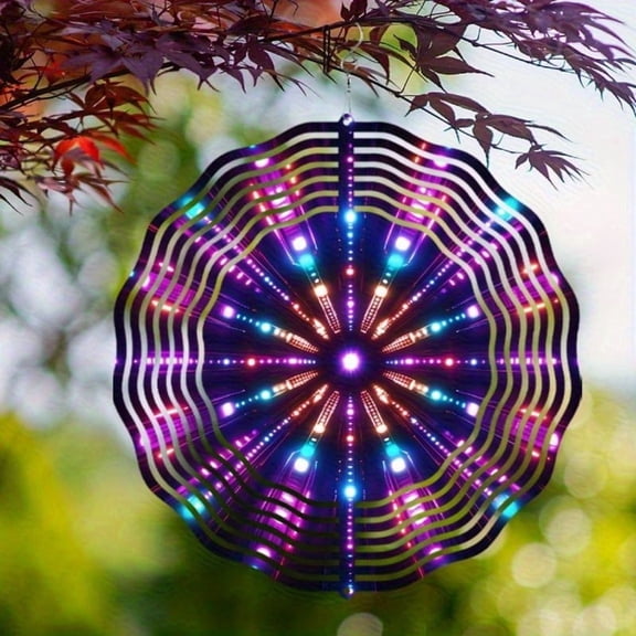 HELLOYOUNG Hanging Wind Chime 10 Inch Outdoor Garden Decor, 360° Spinning Hook Windchime for Patio, Melodic Gift for Home Yard