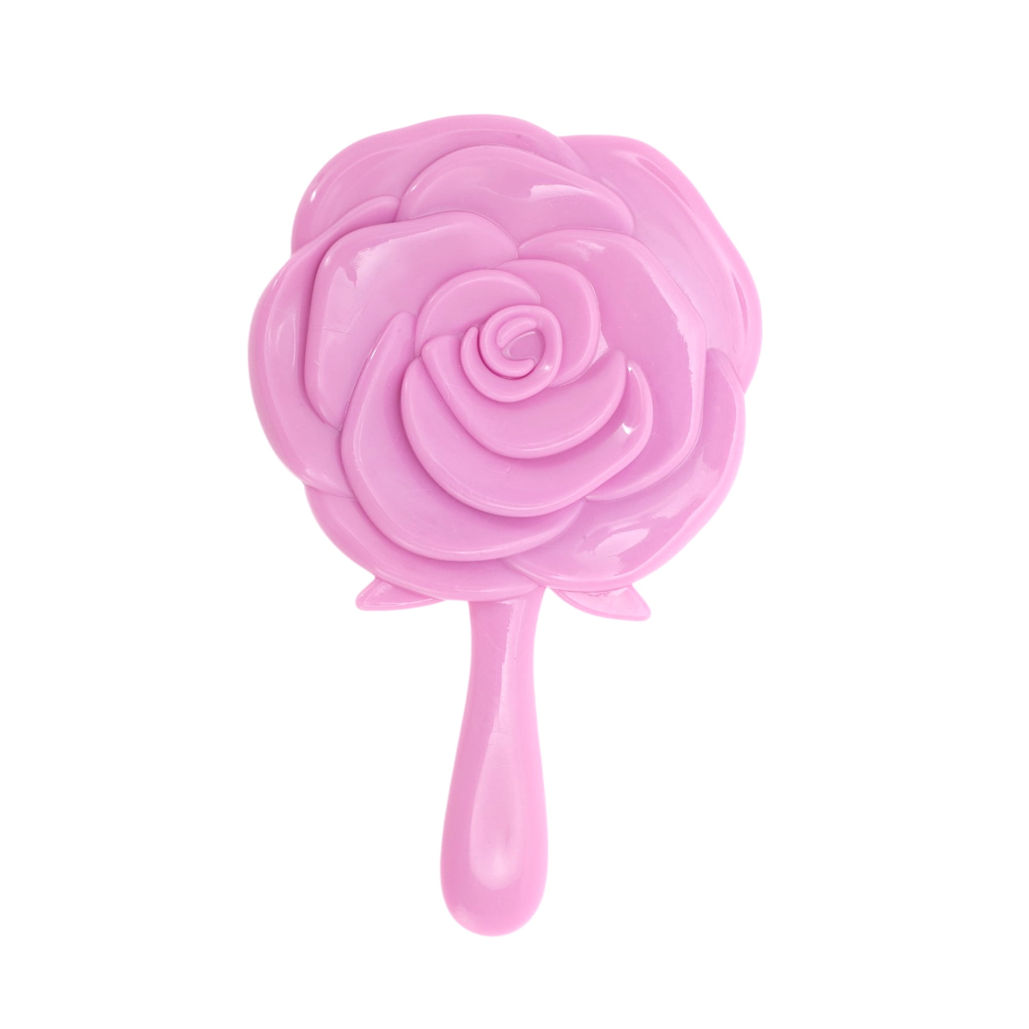 Unique Bargains 1pc Rose Flower Handheld Mirror for Personal Grooming and Makeup Rose Red