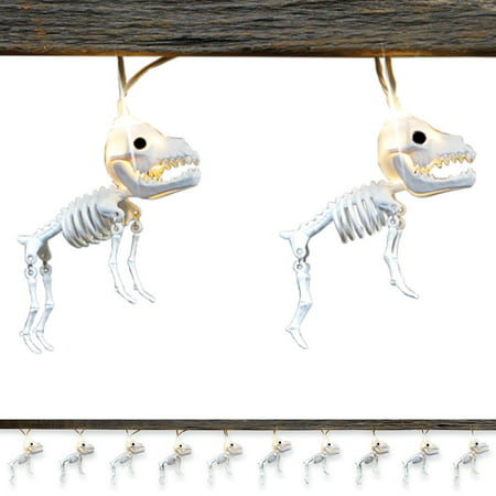 Skeleton Dogs Halloween String Lights with Moving Legs, Outdoor or Indoor Decoration