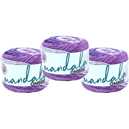 Mandala Ombré with Vibrant Colors, Soft for Crocheting and Knitting, Chi, 3-Pack