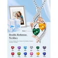 thumbnail image 2 of Taioiat Double Birthstone Necklaces for Women 18K Gold Plated Birthstone Rose Flower Jewelry Anniversary Valentines Day Mother's Day Birthday Gifts for Her Wife Girlfriend Mom, 2 of 7