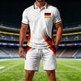thumbnail image 2 of CONZONE Mens 2 Peice Soccer Outfits Germany Flag Graphic Short Sleeve Workout Tshirt Shorts Sets Breathable Football Track Suits, 2 of 4