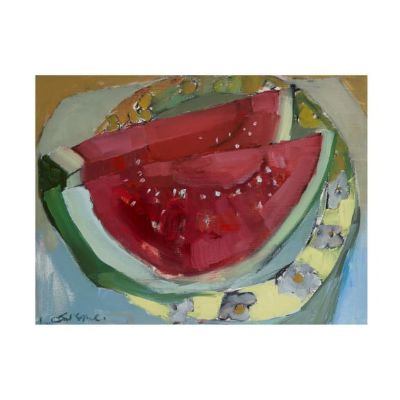Canvas Wall Art - Erin McGee Ferrell 'Watermelon II' Wall Art for Living Room, Bedroom, or Office Décor by Trademark Fine Art - 19 x 14 Inches