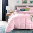 thumbnail image 4 of D.N.G. BEDDINGS Deluxe All Seasons Full/Queen Size 800 Thread Count, Solid Light Pink Down Alternative 1 Piece Box Design Comforter Set 100% Egyptian Cotton, 4 of 6