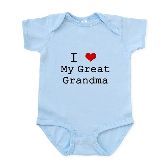 CafePress - I Heart My Great Grandma Infant Bodysuit - Baby Light Bodysuit, Size Newborn - 24 Months