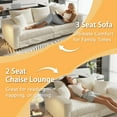 thumbnail image 3 of 82.7'' Oversized Corduroy Couch, Modular Sectional Sofa with 3 Ottomans, Sleeper Sofa Bed Full Size, Upholstered 3 Deep Seat L Shape Sofa, Convertible Cloud Couches for Living Room, Beige, 3 of 10