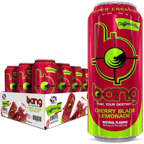 Bang Caffeine Free Cherry Blade Lemonade Energy Drink, 0 Calories