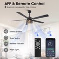 thumbnail image 4 of 60" Industrial Large Black Smart Ceiling Fan with Dimmable LED Light and Remote, 4 of 13