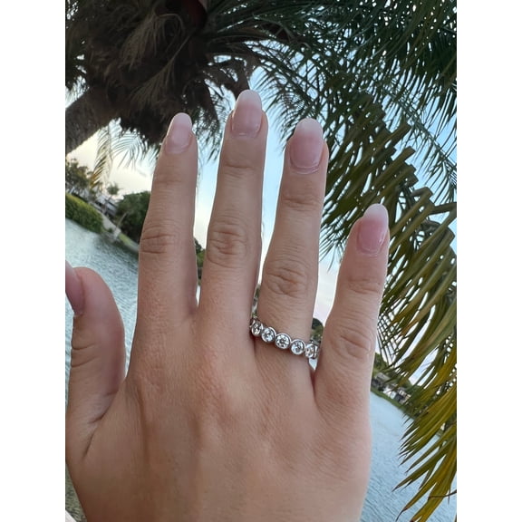 Christi - 4 Carat Bezel Set Round Cut Diamond Eternity Band