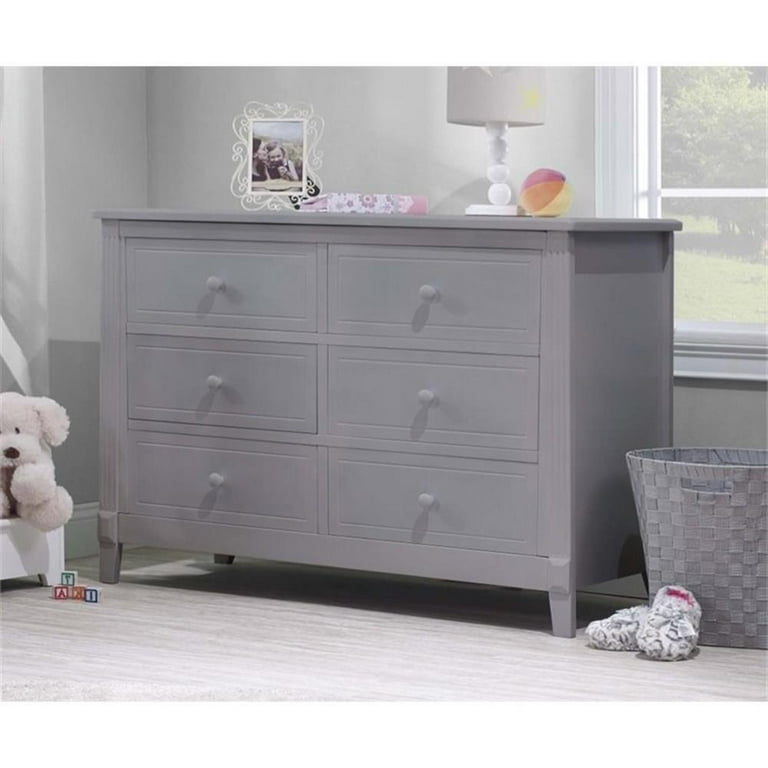 Sorelle Berkley Wooden Double Dresser Gray with Spacious